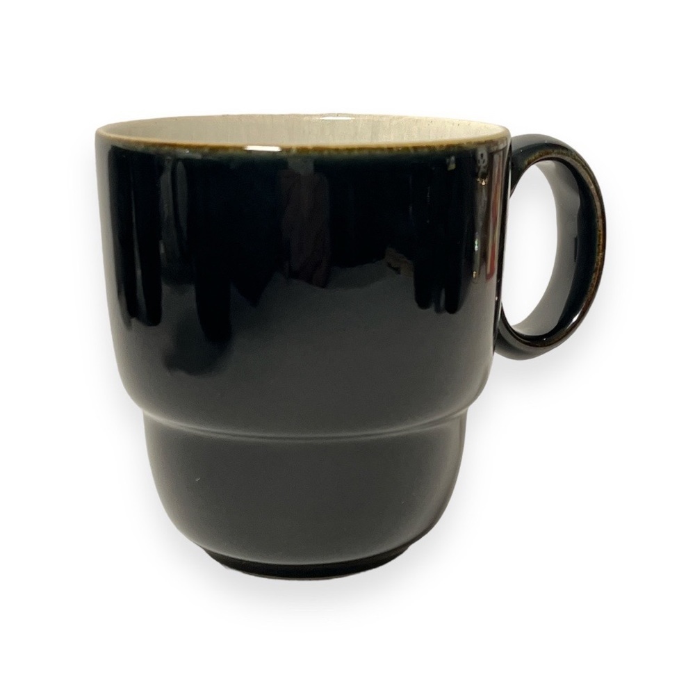 Denby Stackable Mug Mushroom‎ Black Everyday Stoneware England 12 OZ Replacement